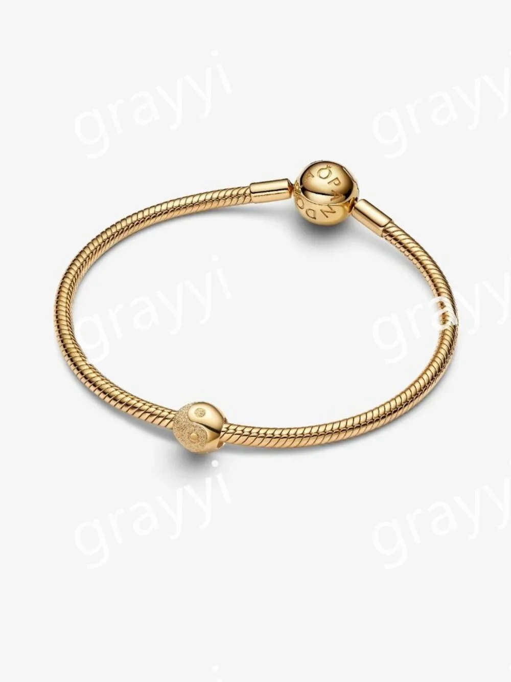 Pandora Textured Yin and Yang Mini Charm